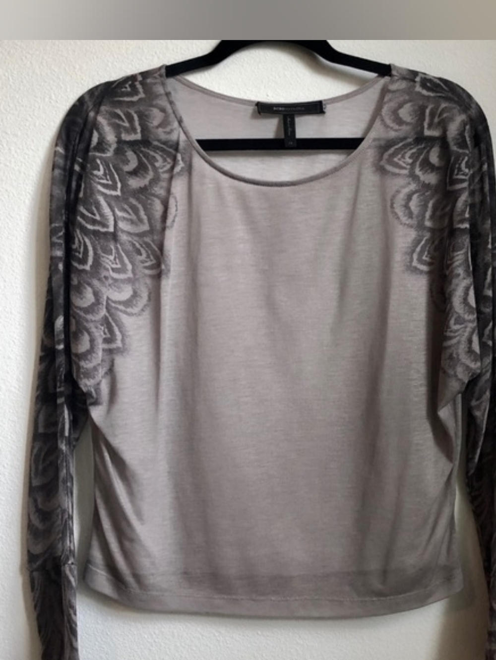 BCBG Feather Print Top